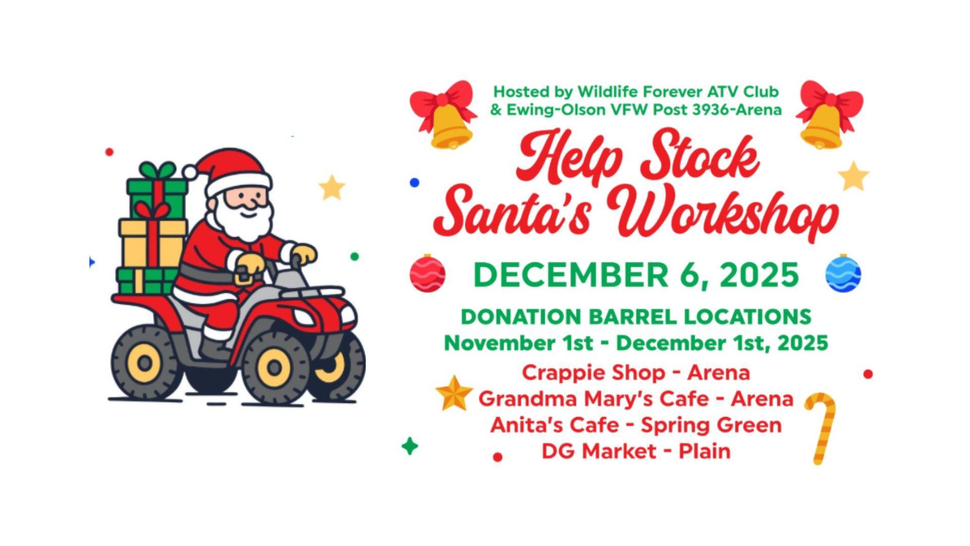 Help Stock Santa’s Workshop event to be held