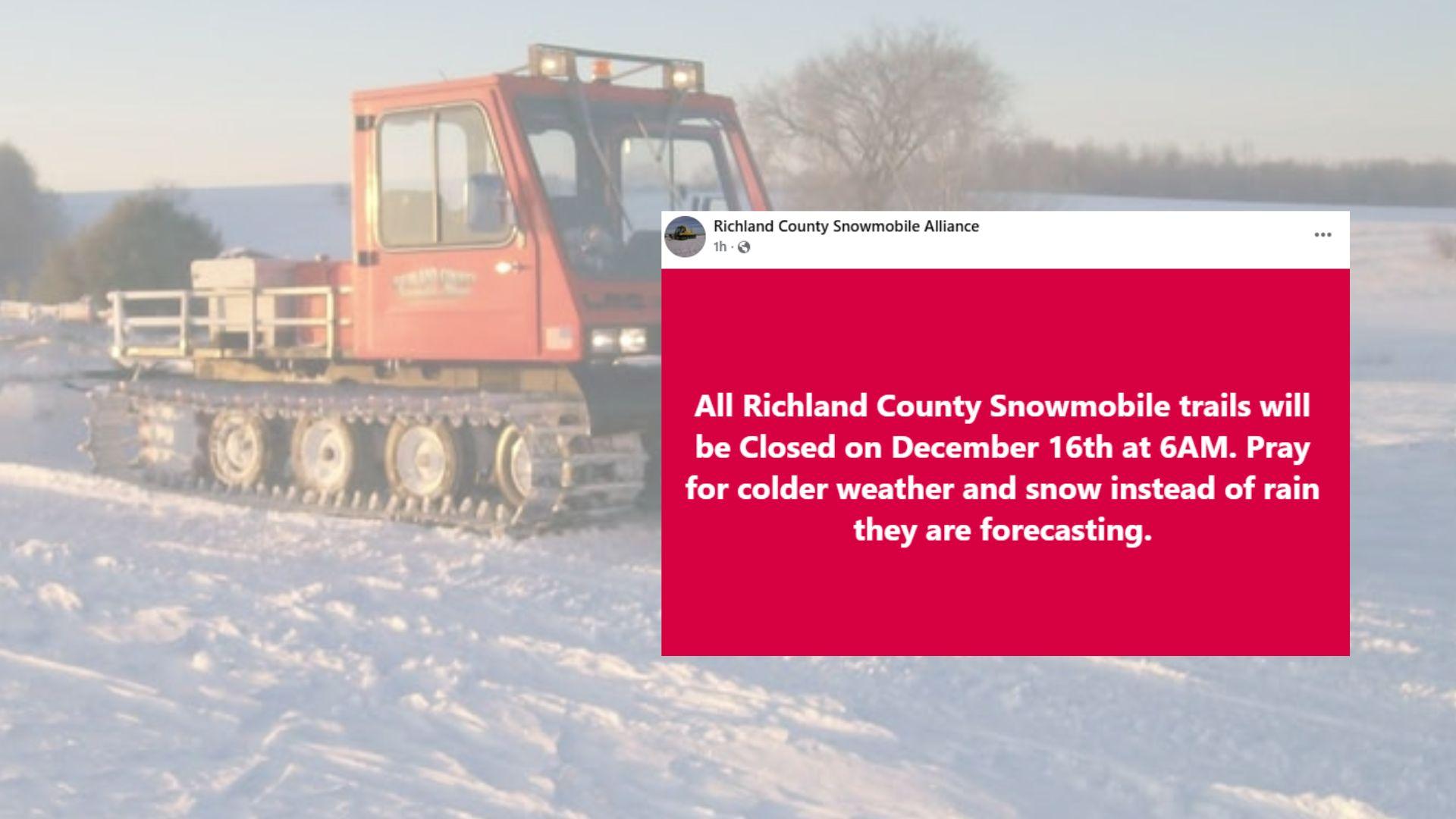 Richland County Snowmobile trail information